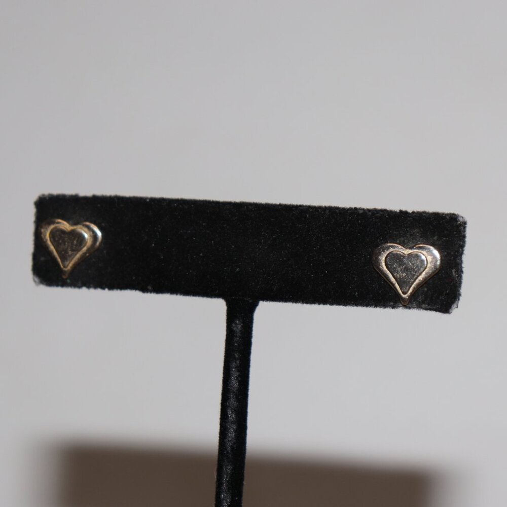 💛✨ Vintage Gold Heart Post Earrings · 3/8" Wide · petite classic charm